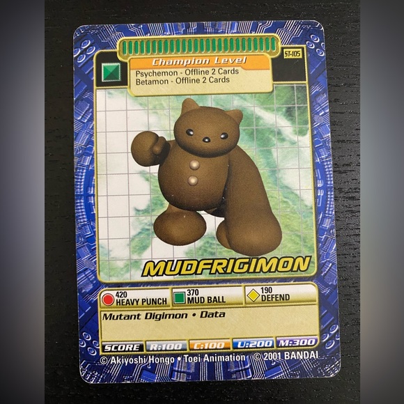 🔴2/$10 SALE🔴 Mudfrigimon ST-105 2001 Digimon Trading Card - Picture 1 of 2